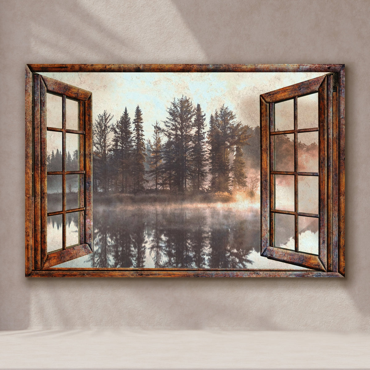 Foggy Autumn Lake View
