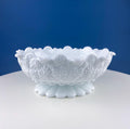 Antique Westmoreland Milk Glass Bowl with Embossed Grapes & Vines
