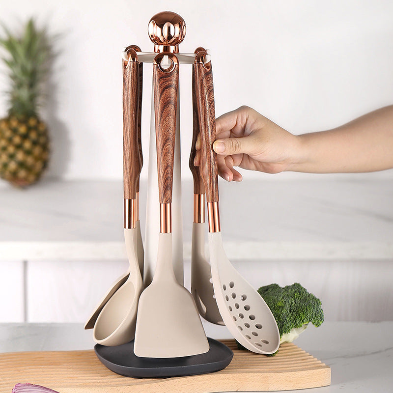 10 Pieces Kitchen Tools Set Wooden Handle
