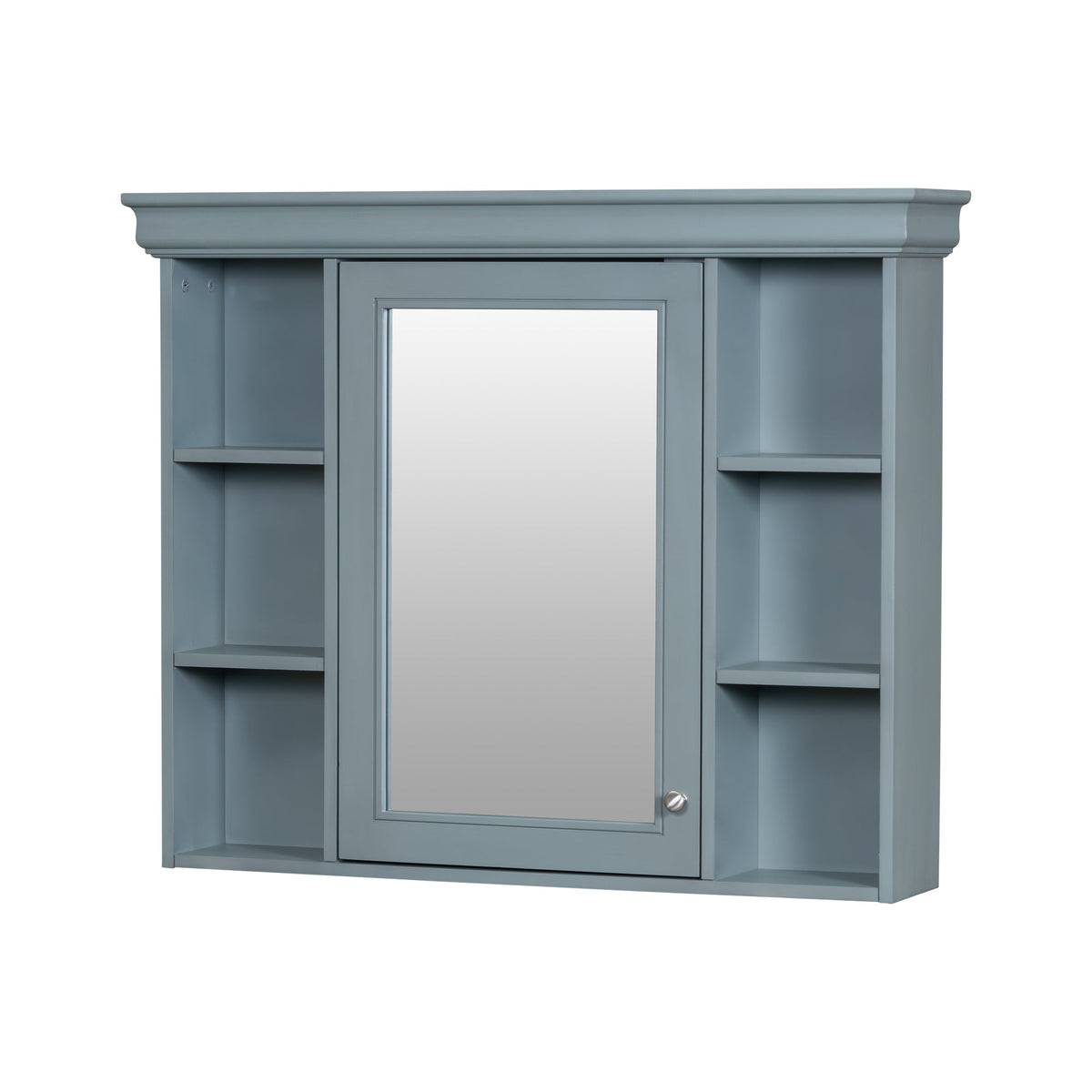 35 ''x 28' 'blue wall mounted bathroom storage cabinet with mirror door