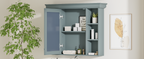 35 ''x 28' 'blue wall mounted bathroom storage cabinet with mirror door