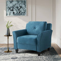 Blue Microfiber Upholstered Armchair