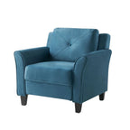 Blue Microfiber Upholstered Armchair