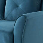 Blue Microfiber Upholstered Armchair