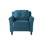 Blue Microfiber Upholstered Armchair