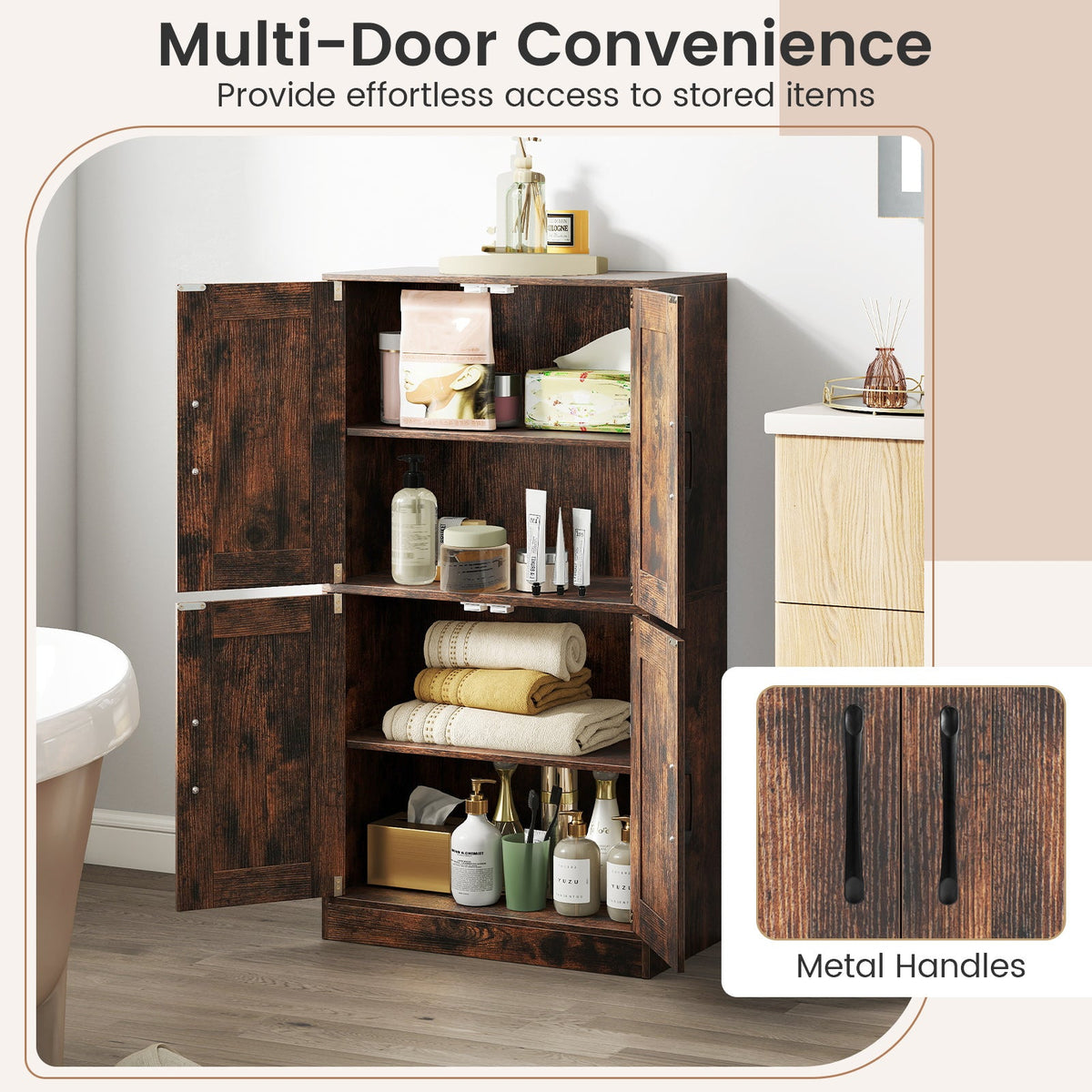 Bathroom Cabinet 43.5 inch Storage Cabinet