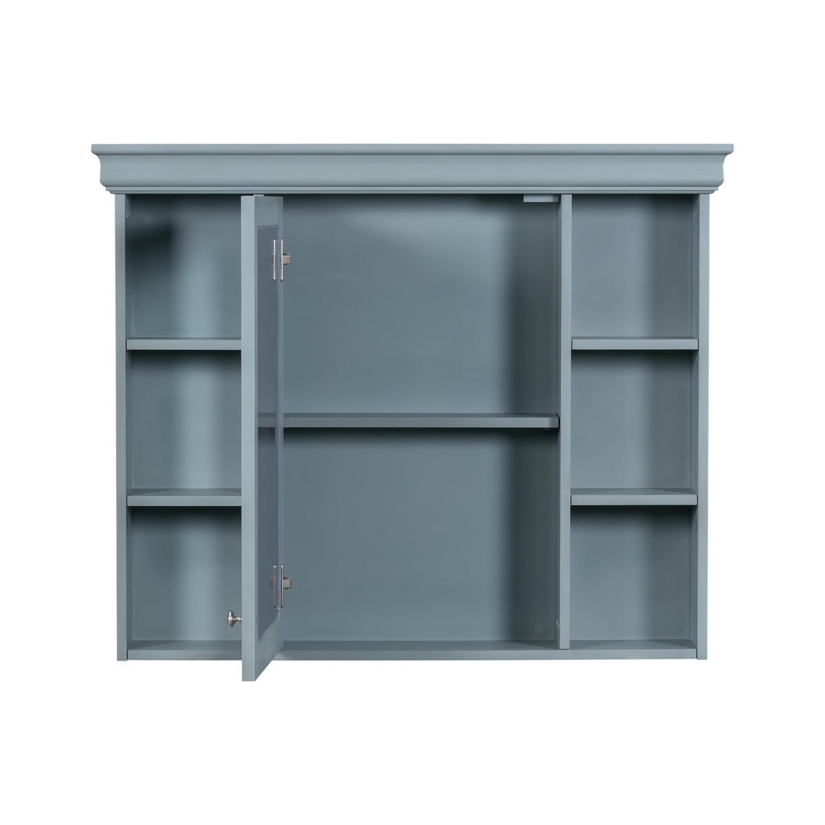 35 ''x 28' 'blue wall mounted bathroom storage cabinet with mirror door