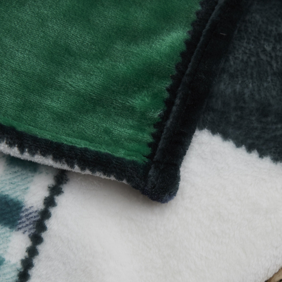 Tache Forest Green Plaid Flannel Throw Blanket