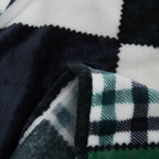 Tache Forest Green Plaid Flannel Throw Blanket