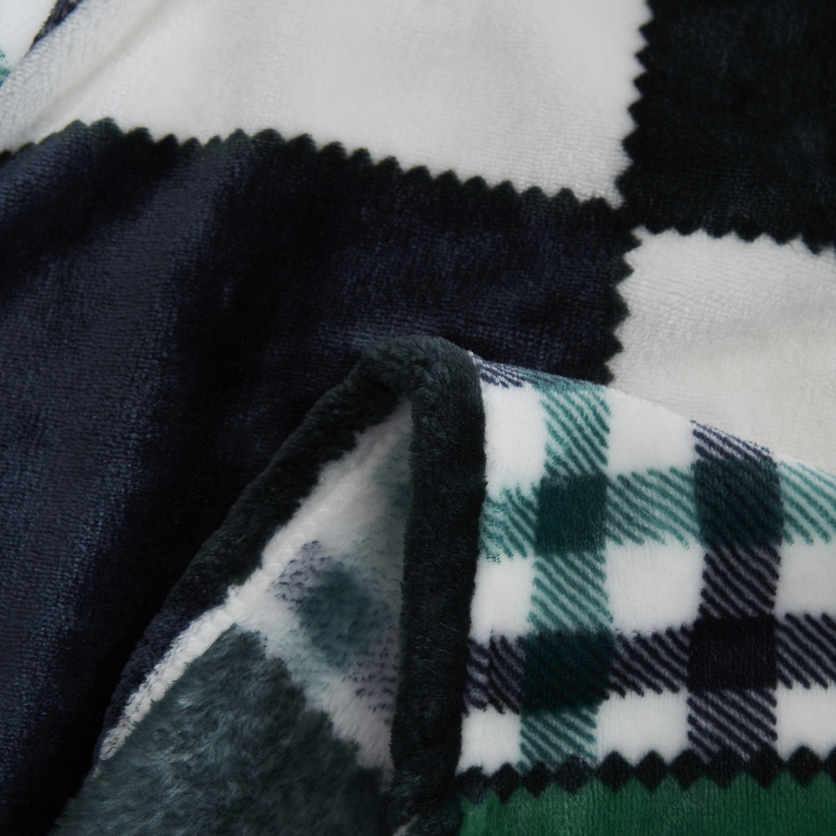 Tache Forest Green Plaid Flannel Throw Blanket