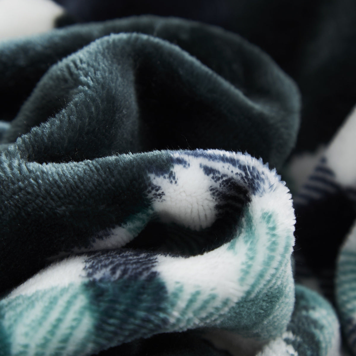 Tache Forest Green Plaid Flannel Throw Blanket