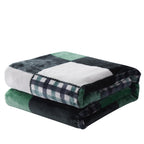 Tache Forest Green Plaid Flannel Throw Blanket