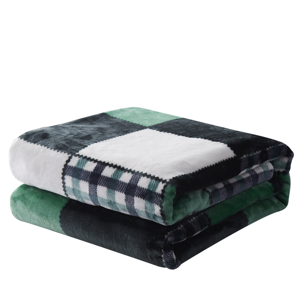 Tache Forest Green Plaid Flannel Throw Blanket
