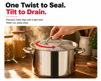 Stainless Steel Pasta Pot with Strainer Lid (5.5 Qt)
