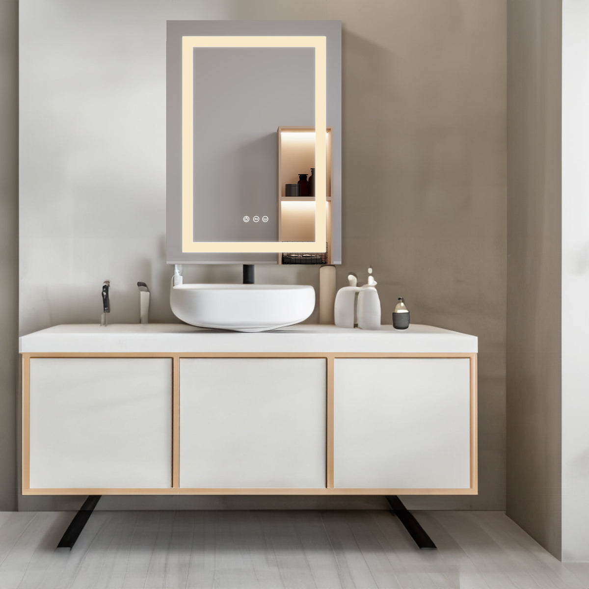 26x20 inch(Left Door) bathroom medicine cabinet with LED mirror