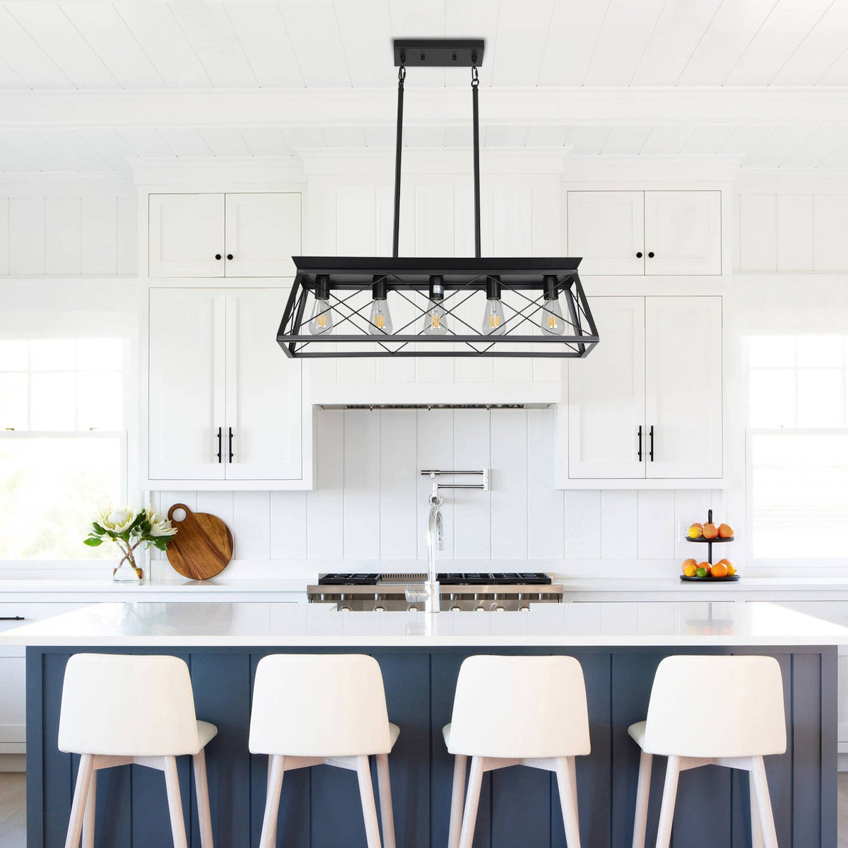 5-light farmhouse pendant light