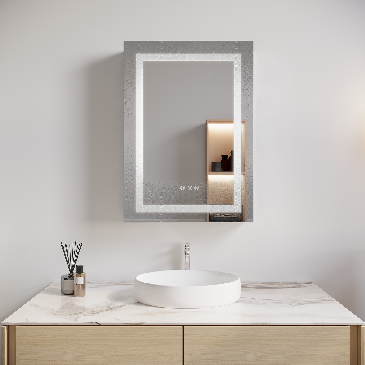 26x20 inch Bathroom Medicine Cabinet with LED Mirror, Anti-Fog, Waterproof