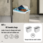 Laundry Hamper With Lid PE Rattan