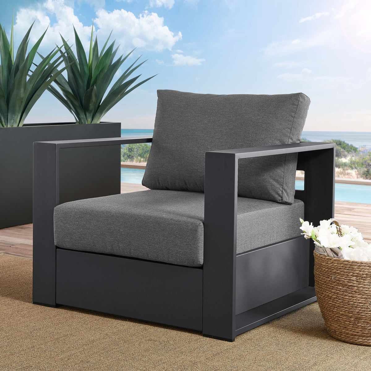Tahoe Outdoor Patio Aluminum Armchair