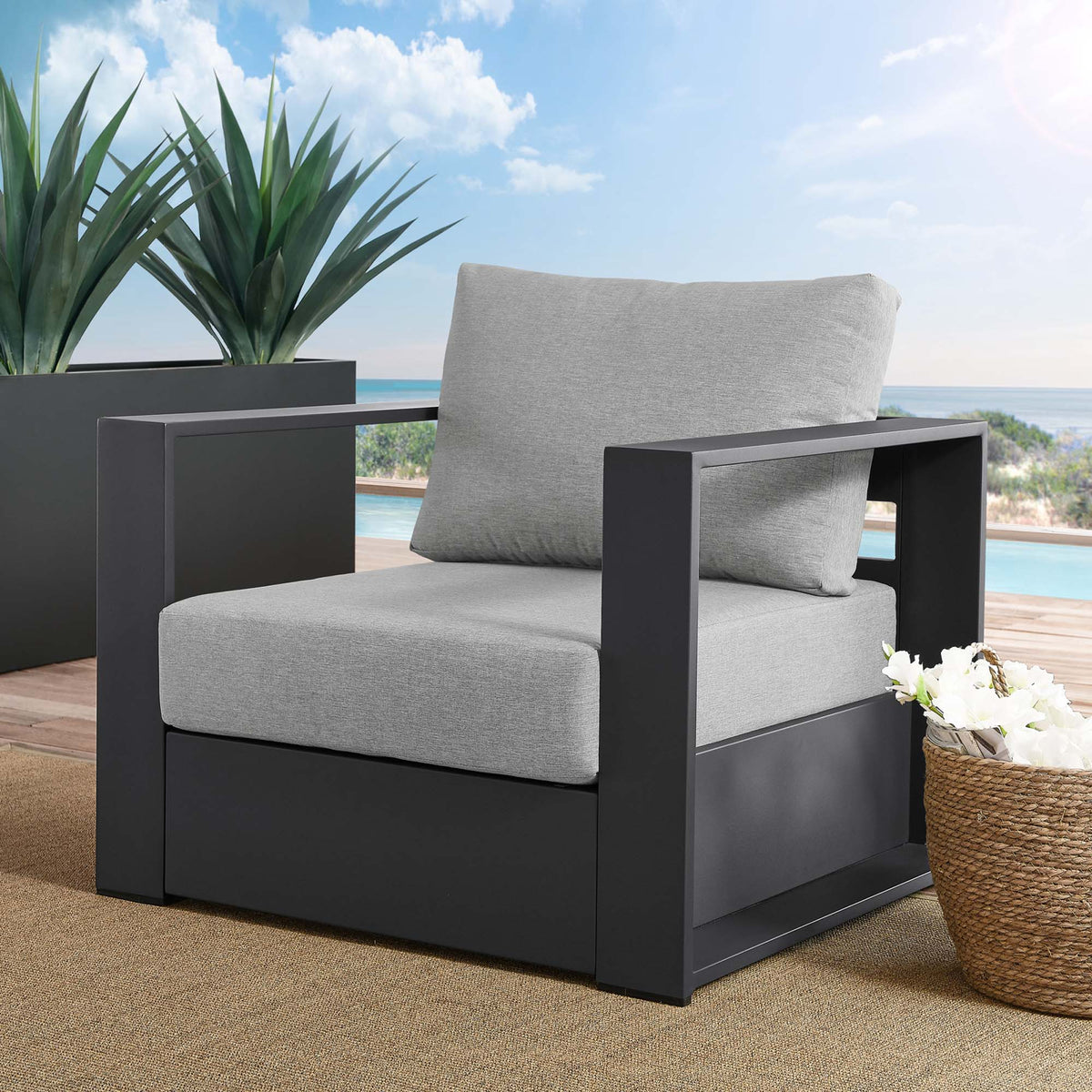 Tahoe Outdoor Patio Aluminum Armchair