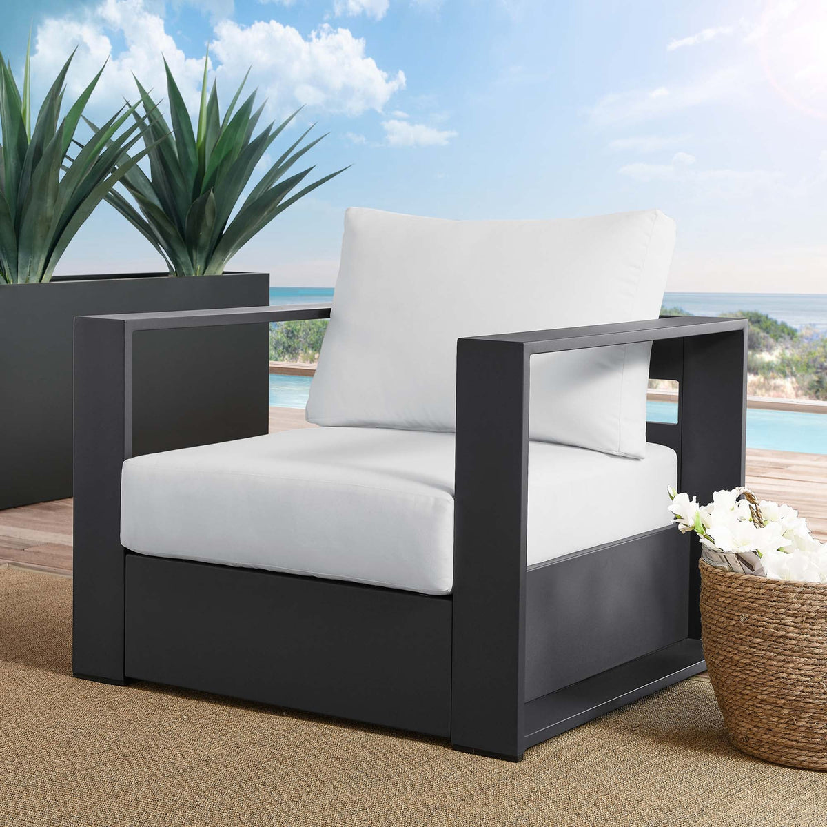 Tahoe Outdoor Patio Aluminum Armchair