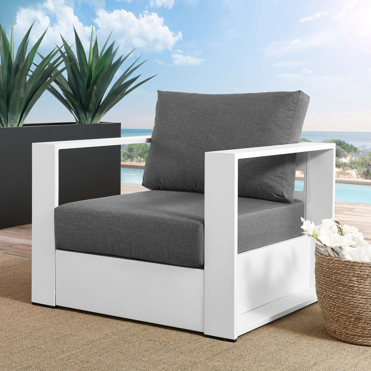 Tahoe Outdoor Patio Aluminum Armchair