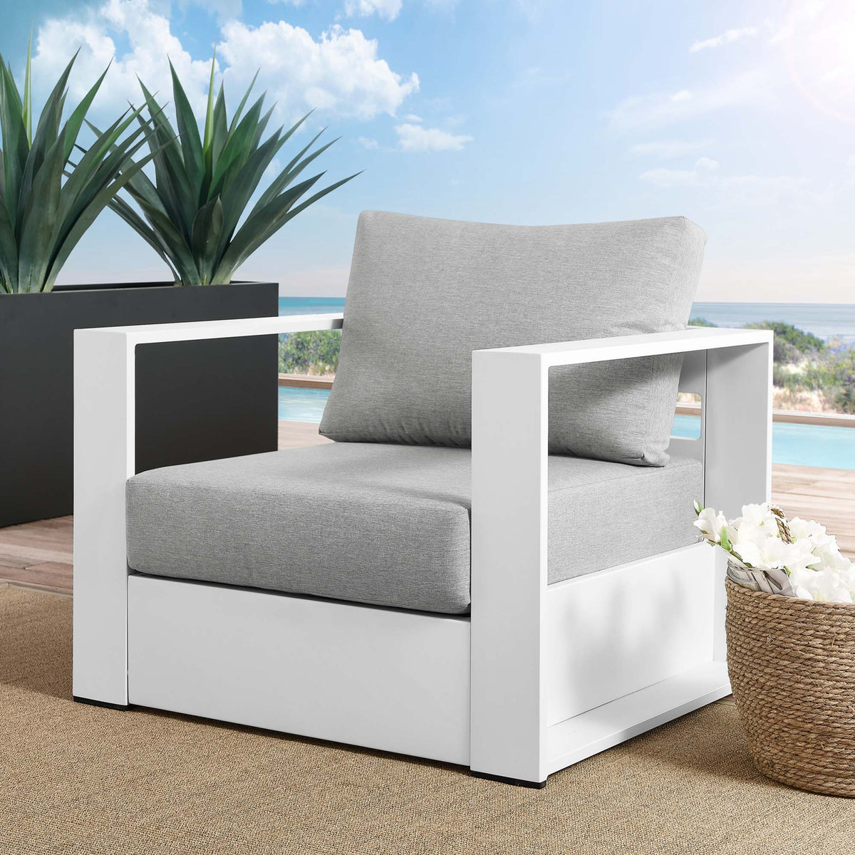 Tahoe Outdoor Patio Aluminum Armchair