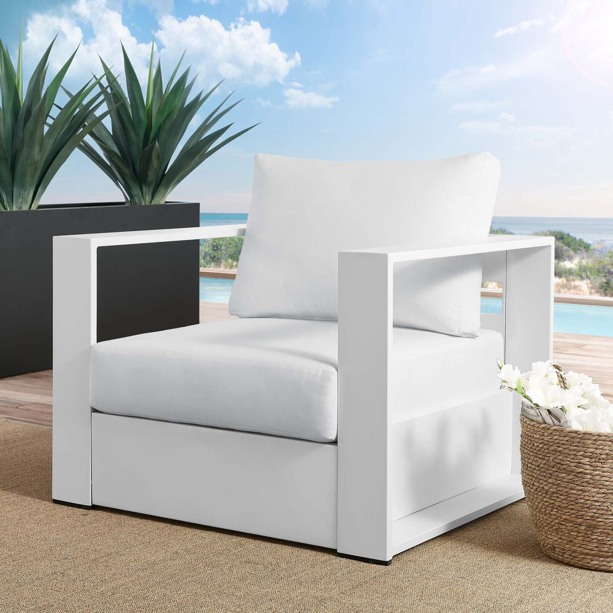 Tahoe Outdoor Patio Aluminum Armchair