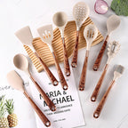 10 Pieces Kitchen Tools Set Wooden Handle