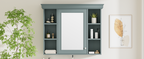 35 ''x 28' 'blue wall mounted bathroom storage cabinet with mirror door