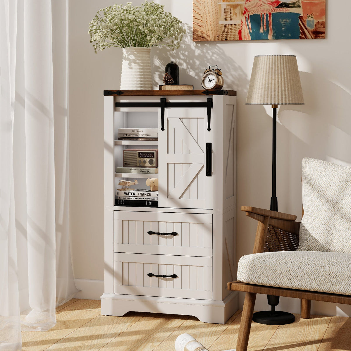 Farmhouse Bathroom Floor Cabinet