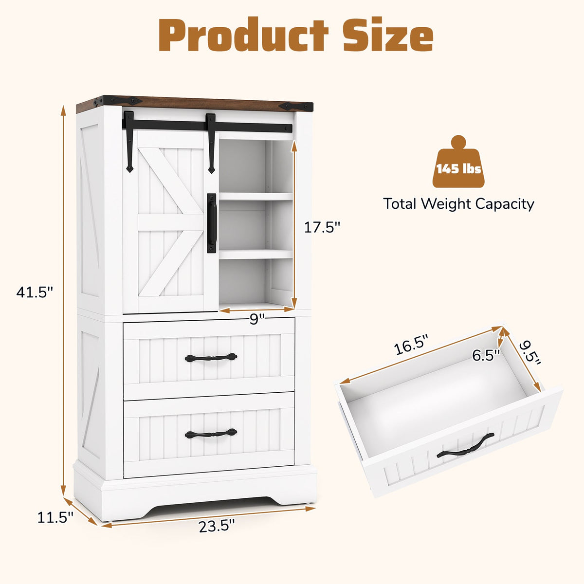 Farmhouse Bathroom Floor Cabinet