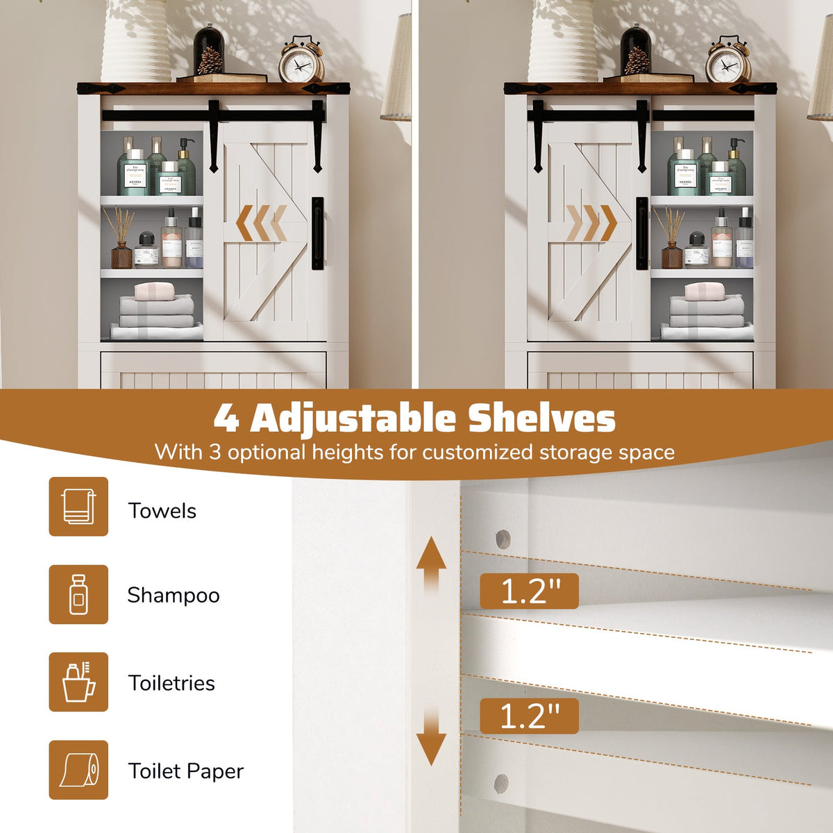 Farmhouse Bathroom Floor Cabinet