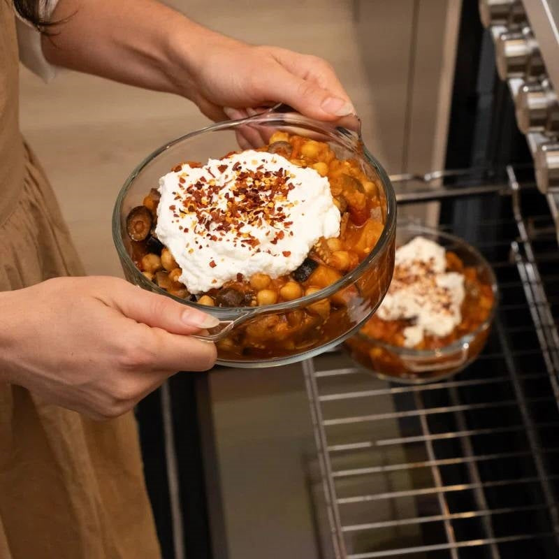 Set of 2 - 1-Quart Glass Dutch Oven