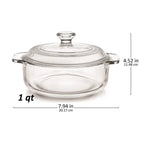 Set of 2 - 1-Quart Glass Dutch Oven