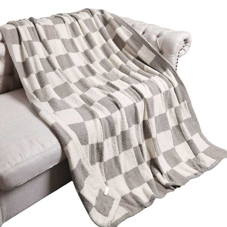 Reversible Checkerboard Patterned Throw Blanket