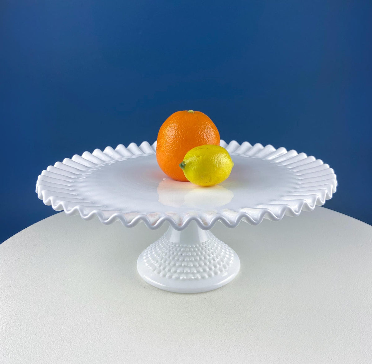 Vintage Hobnail Milk Glass Cake Stand