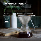 Pour Over Coffee Maker with Filter - 500ml/17oz