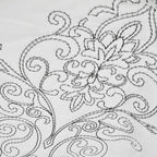 King size White Damask Embroidered 4 Piece Oversized Bedspread Set