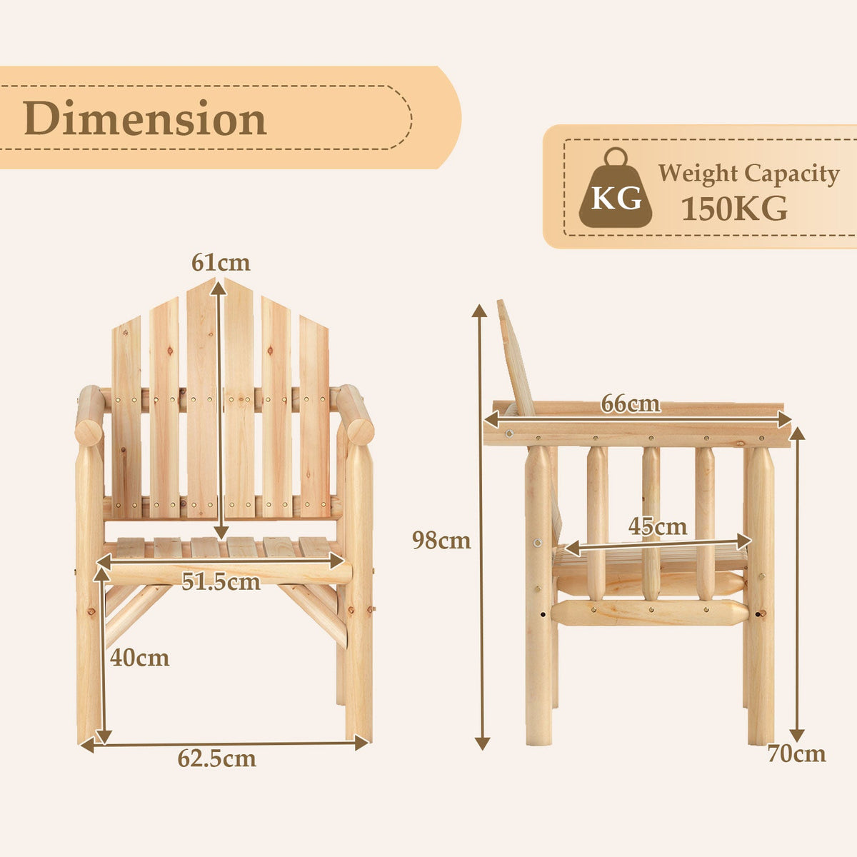 Outdoor Wood Armchair