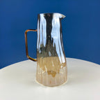 Iridescent Peach Bark Pattern Glass Pitcher Vase