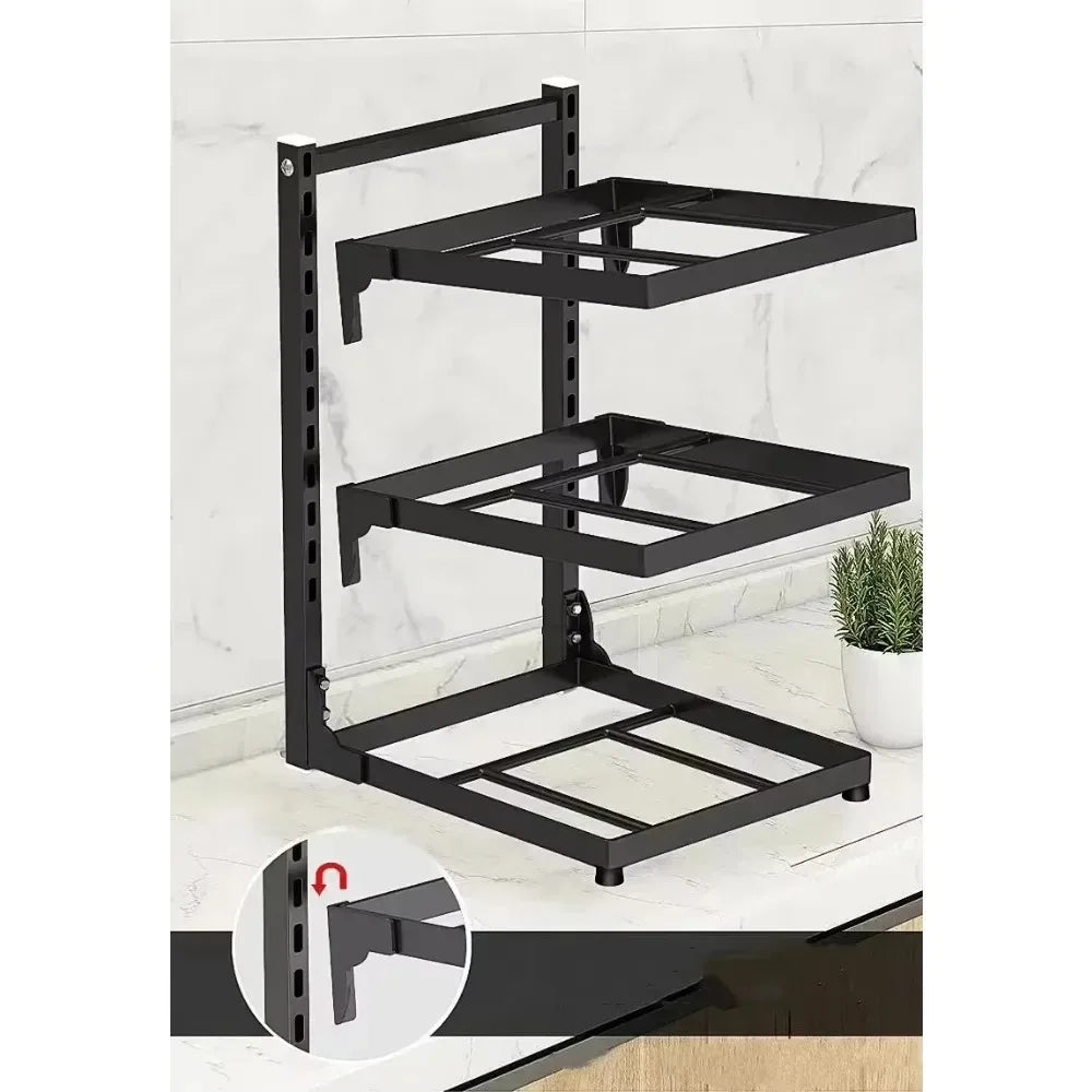 4-Tier Adjustable Pot Storage Rack Under-Sink/Countertop