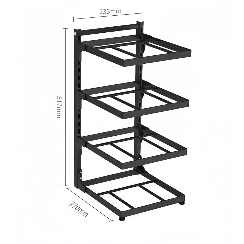 4-Tier Adjustable Pot Storage Rack Under-Sink/Countertop