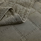 King/California King 3-Piece Sage Green Faded Stone Washed Cotton Quilt Set