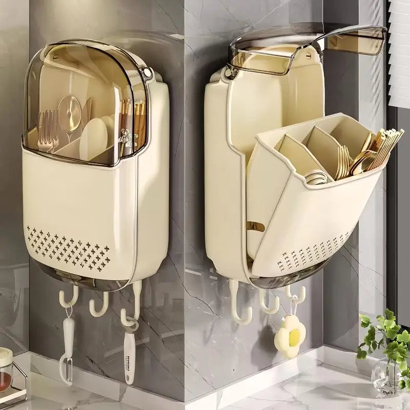 ㉤Kitchen Utensil Organizer Wall Mounted Cutlery Holder