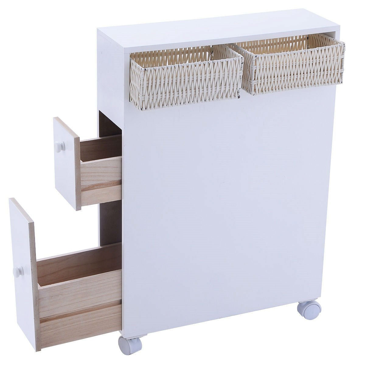 White Bathroom Storage Floor Cabinet