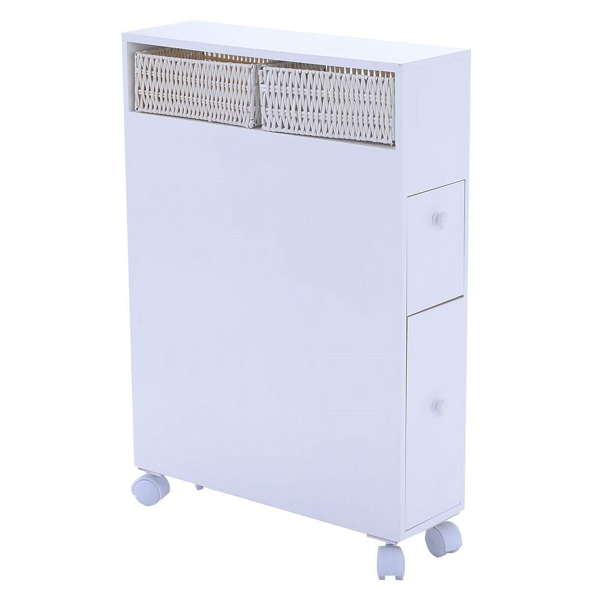 White Bathroom Storage Floor Cabinet