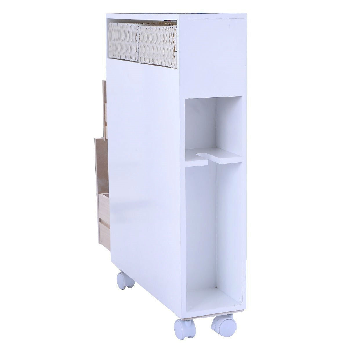 White Bathroom Storage Floor Cabinet