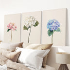 Minimalist Botanical Hydrangea Art Poster Decor