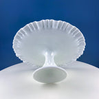 Vintage Thumb Print Milk Glass Cake Stand